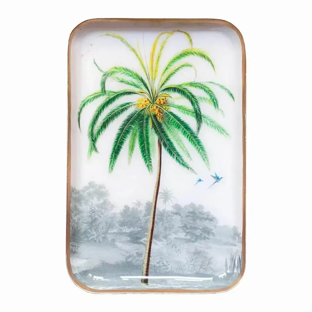 Trays - Enamelled coconut tray - PARADISIO IMAGINARIUM