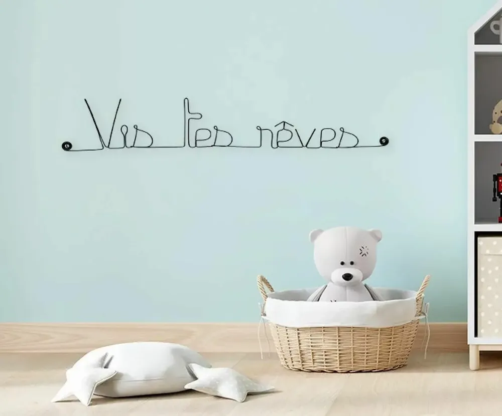 Children's decorative items - "Live your dreams” wire wall decoration - to be pinned - BIJOUX DE MUR