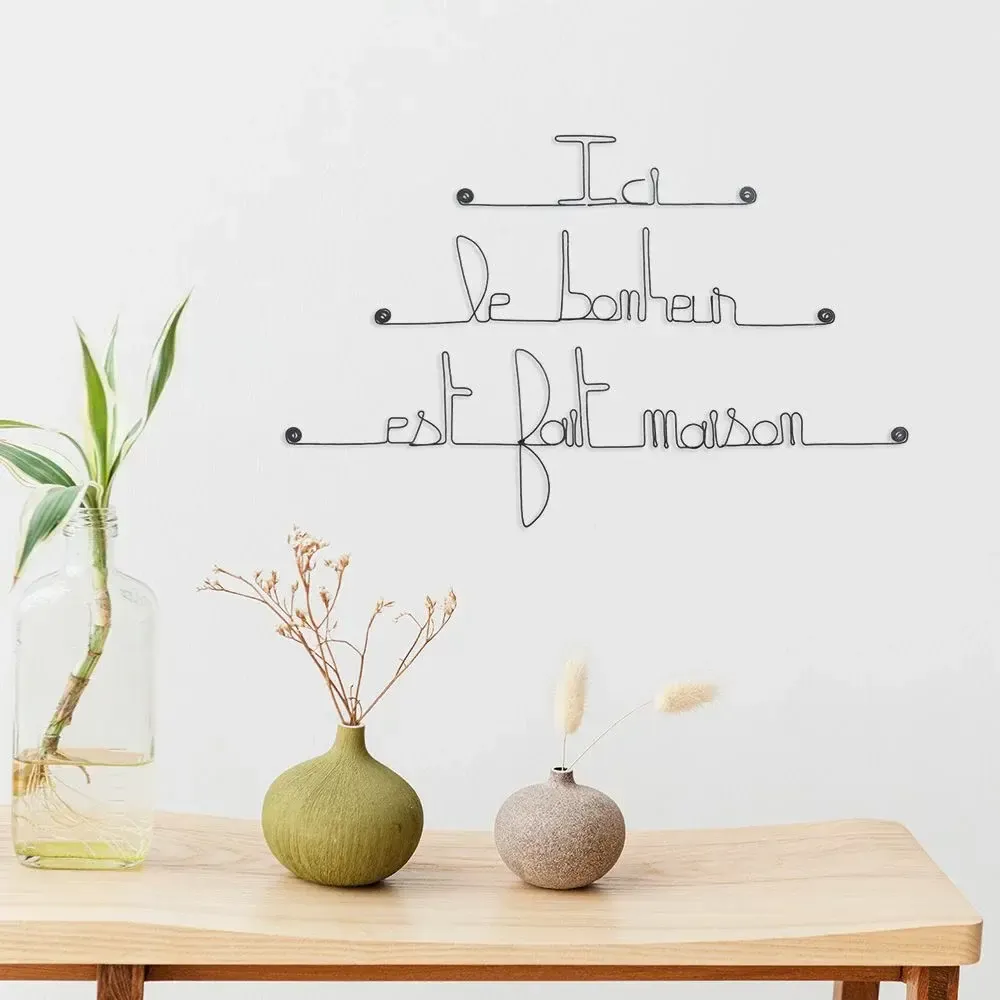 Other wall decoration - Metal Wall Decor Quote " Here happiness is homemade " - BIJOUX DE MUR