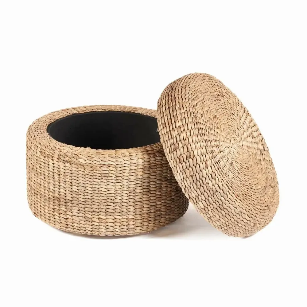 Ottomans - The Circle Storage Ottoman - Natural - BAZAR BIZAR LIVING