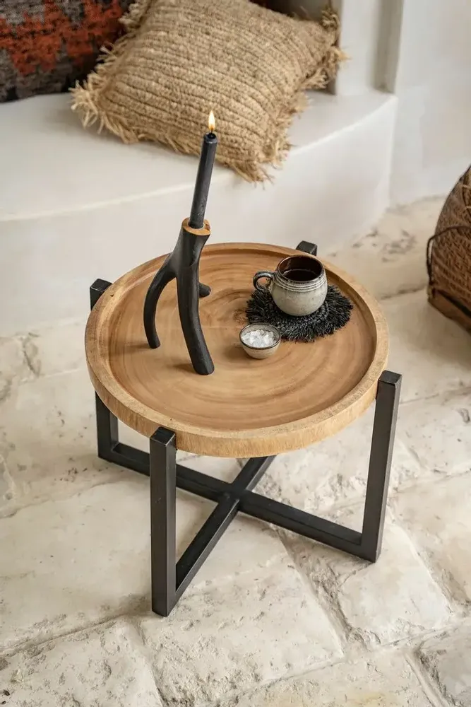 Other tables - The Rain Tree Side Table - Natural Black - BAZAR BIZAR LIVING