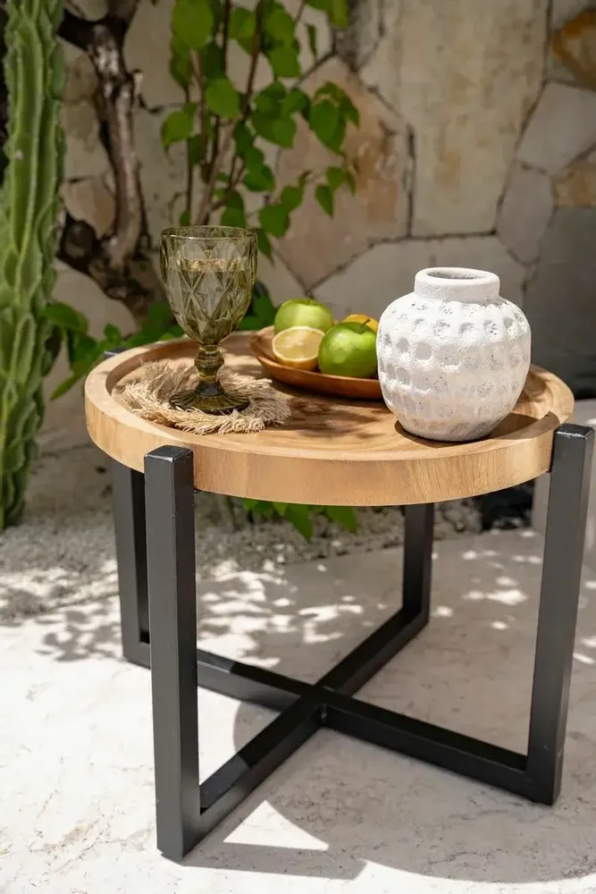 Other tables - The Rain Tree Side Table - Natural Black - BAZAR BIZAR LIVING