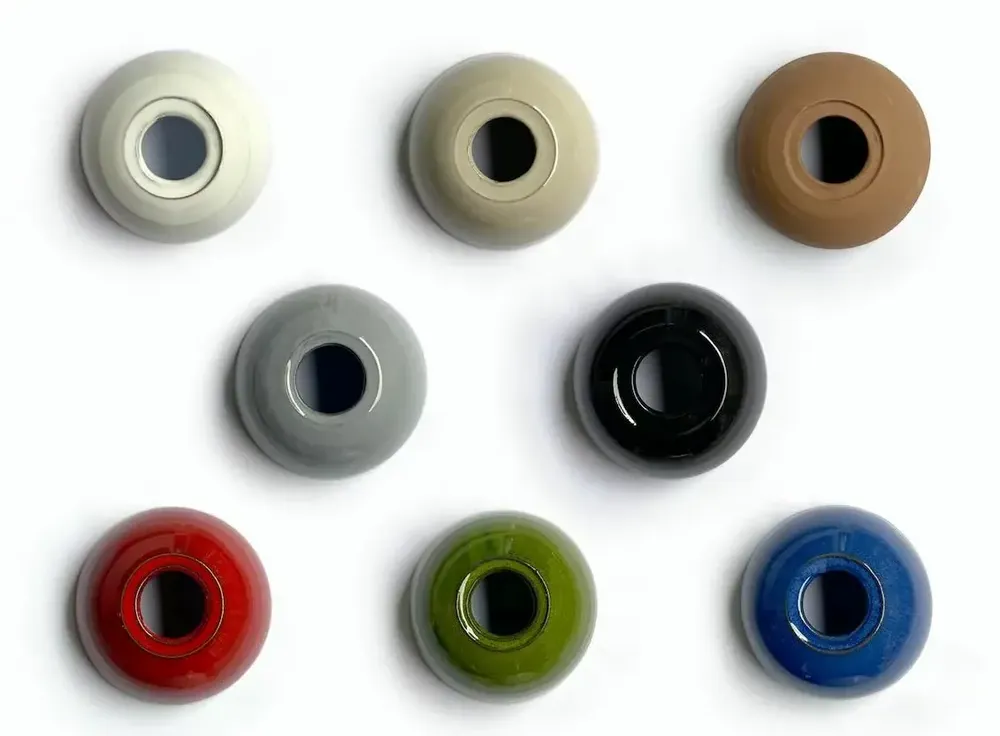 Lampes de table - ABISAL lampe à poser avec base en céramique ou émaillé en couleurs - LUXCAMBRA