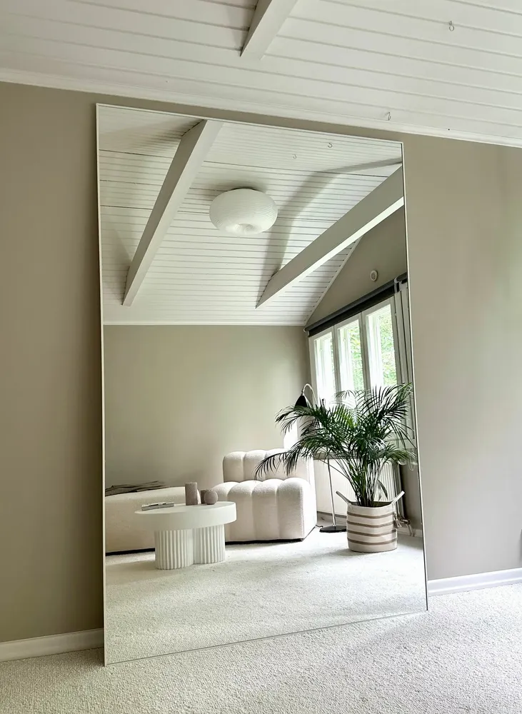 Miroirs - Très grand miroir pleine longueur avec cadre blanc (110 x 210 cm) - SCANDINAVIAN GLASSFACTORY