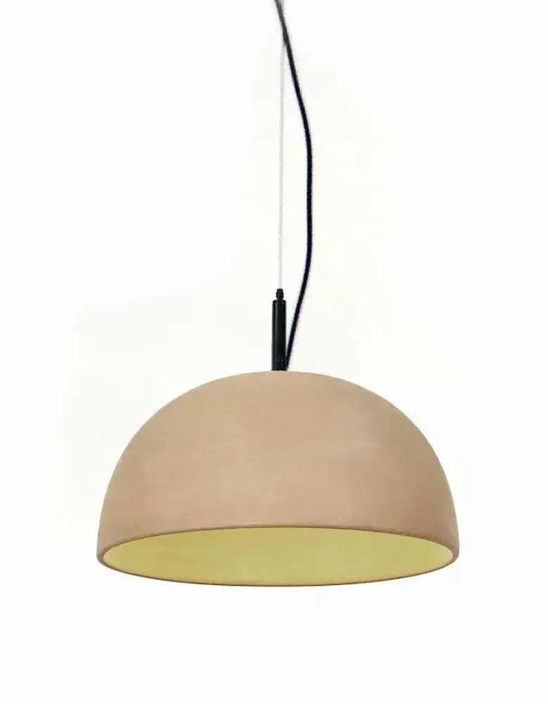 Suspensions - ABSIS suspension avec abat-jour en terracotta ou blanc verni - LUXCAMBRA