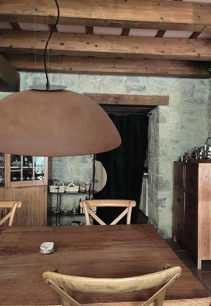 Suspensions - ABSIS suspension avec abat-jour en terracotta XL - LUXCAMBRA