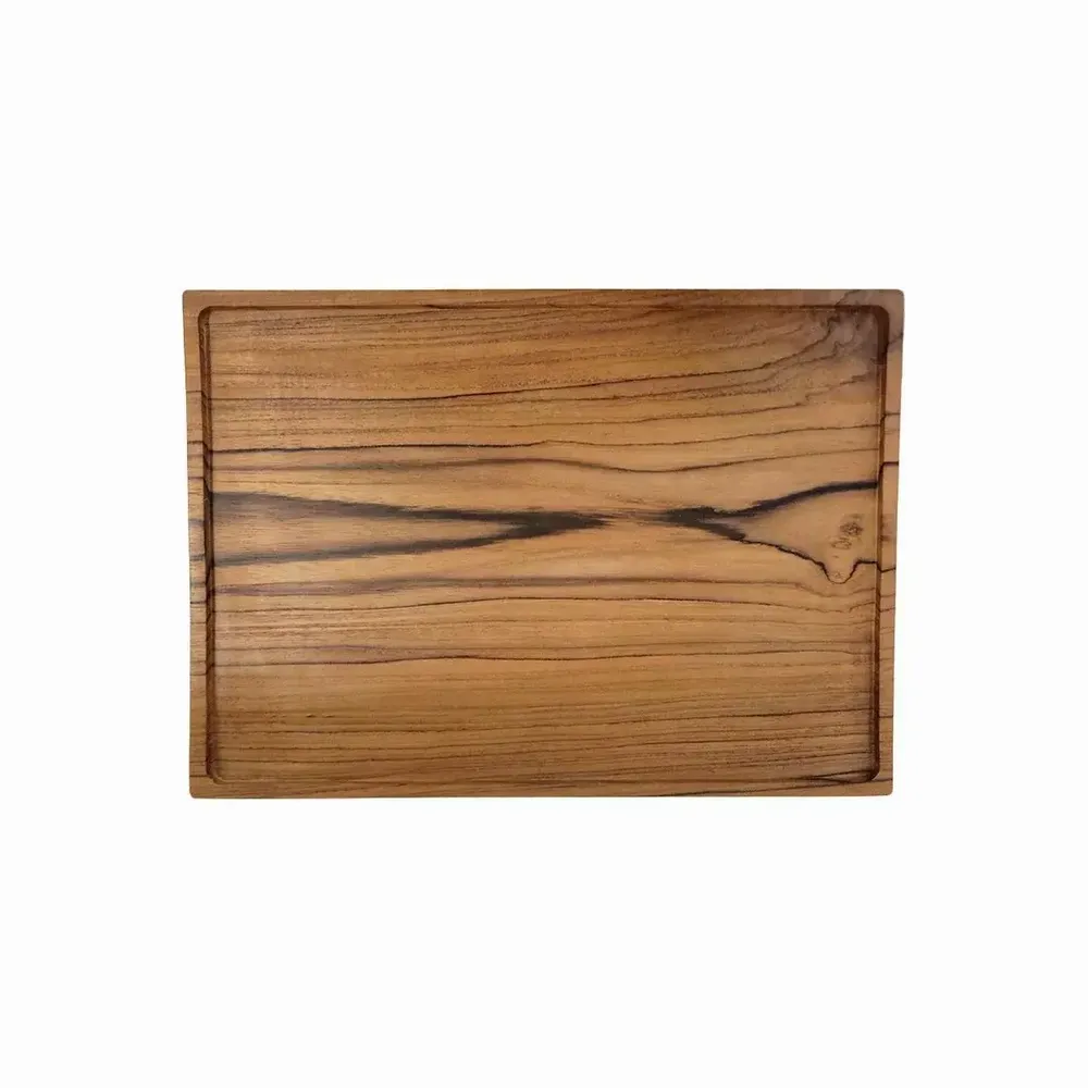 Platter and bowls - The Teak Serving Plate - Natural - BAZAR BIZAR LIVING