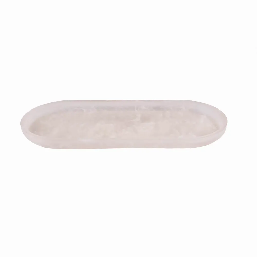 Plats et saladiers - L'assiette ovale en résine, rose et blanc - BAZAR BIZAR LIVING