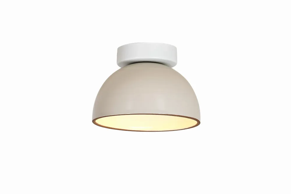 Ceiling lights - ABSIS ceiling lamp with lampshade in terracotta or varnished white - LUXCAMBRA