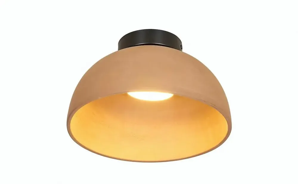 Ceiling lights - ABSIS ceiling lamp with lampshade in terracotta or varnished white - LUXCAMBRA