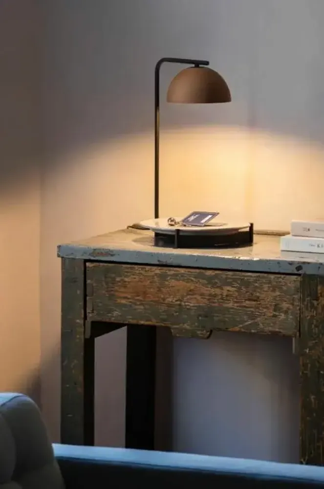 Table lamps - ABSIS table lamp with top and lampshade terracota or white varnished - LUXCAMBRA
