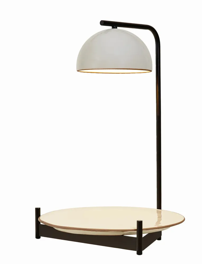 Table lamps - ABSIS table lamp with top and lampshade terracota or white varnished - LUXCAMBRA