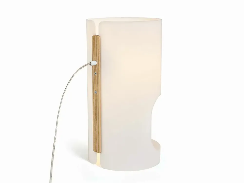Table lamps - CILINDRE table lamp with ash wood structure - LUXCAMBRA