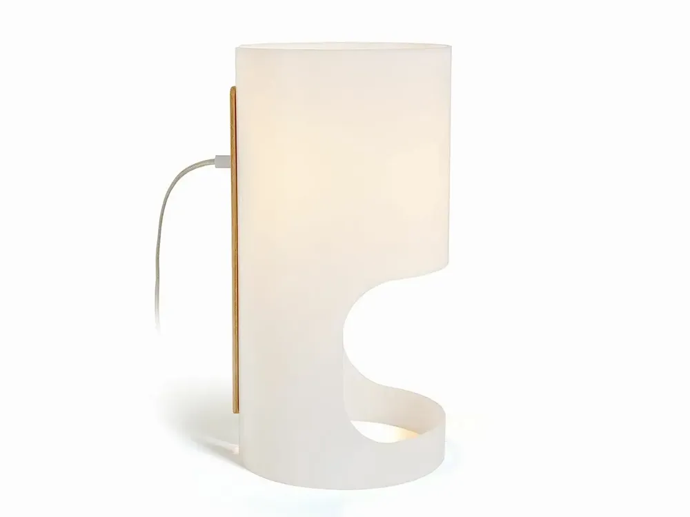 Table lamps - CILINDRE table lamp with ash wood structure - LUXCAMBRA