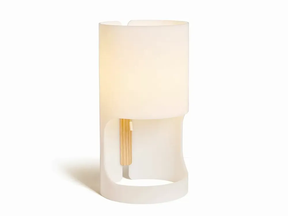 Table lamps - CILINDRE table lamp with ash wood structure - LUXCAMBRA