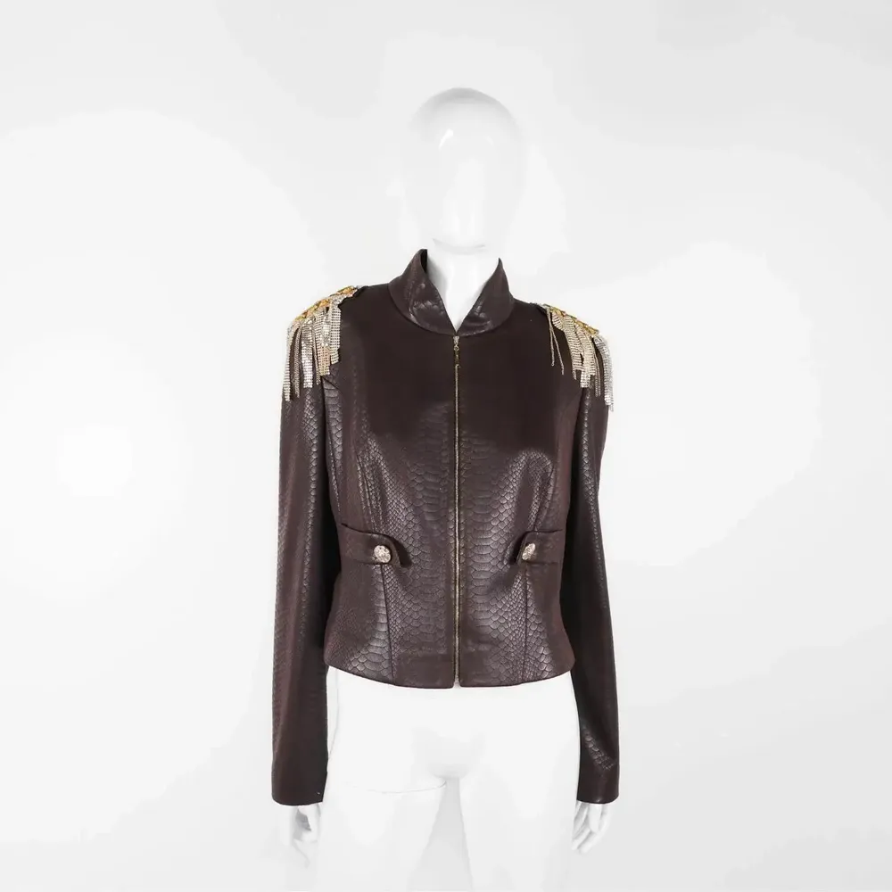 Apparel - Blazers LEPUS PREMIUM Burgundy snake print - Burgundy snake print - height: 51.10; width: 43.00; lengh: 66.00 - MONYER