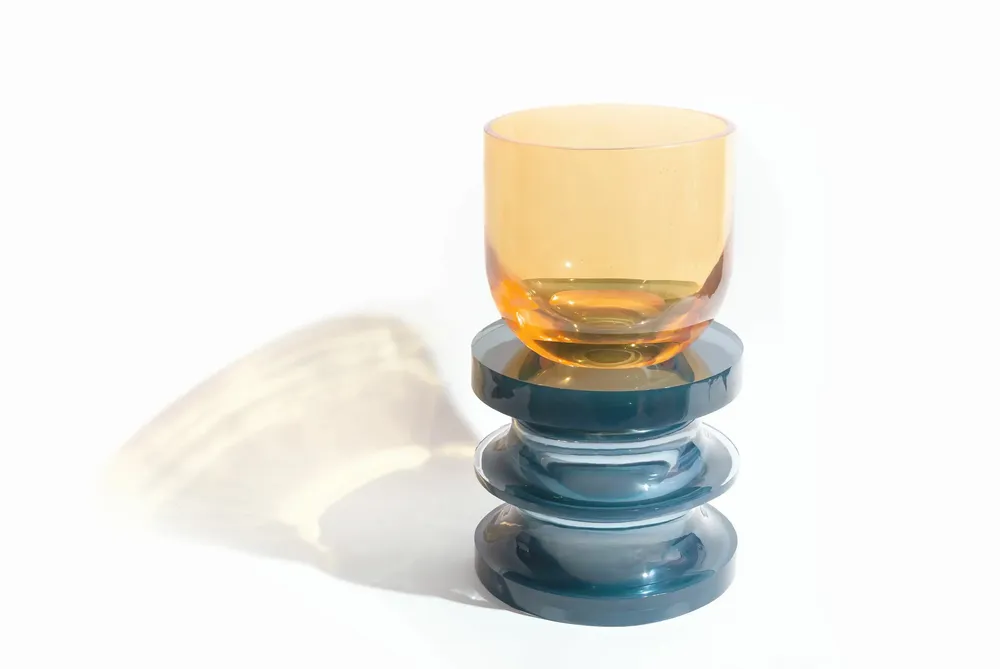 Autres tables  - Table d'appoint 'Echo III' en résine polyuréthane bleu clair - TULESTE FACTORY