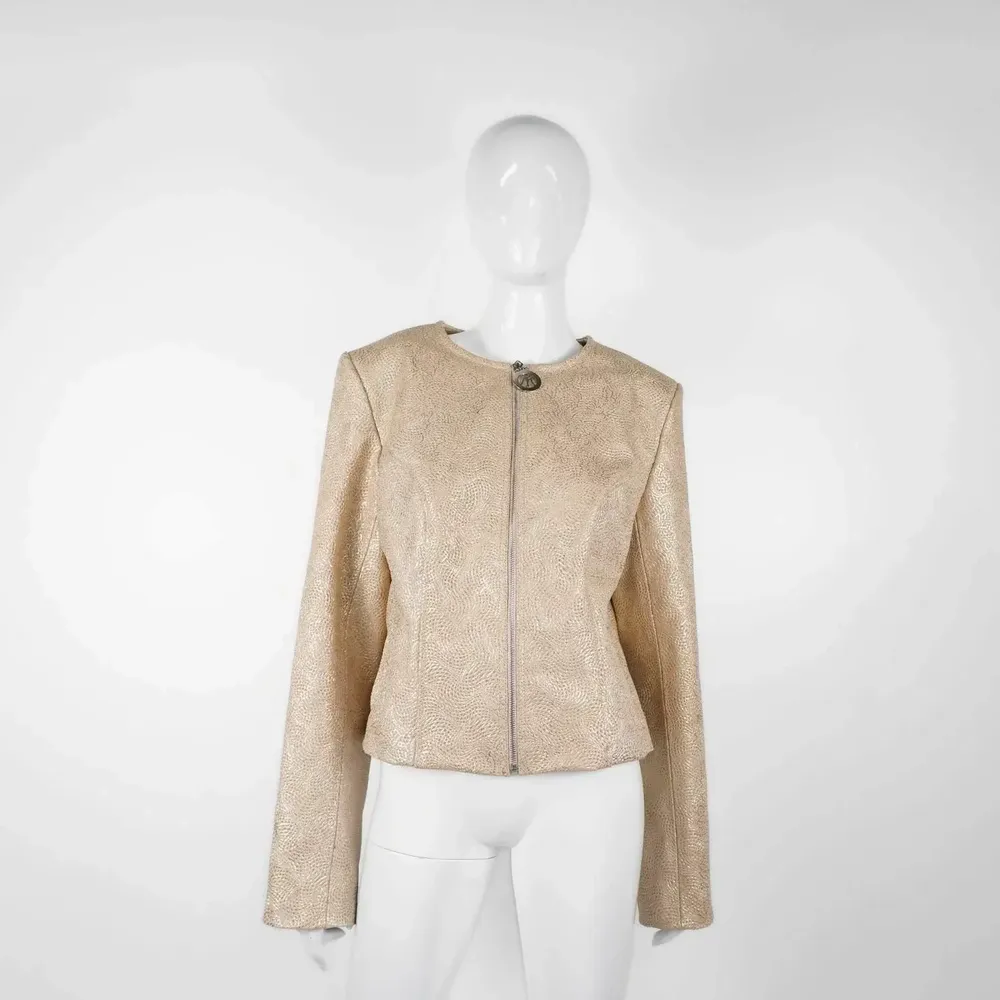 Prêt-à-porter - Blazers LIBRA PREMIUM Feuilles dorées beiges - Feuilles dorées beiges - hauteur : 53,50 ; largeur : 42,00 ; durée : 68,00 - MONYER