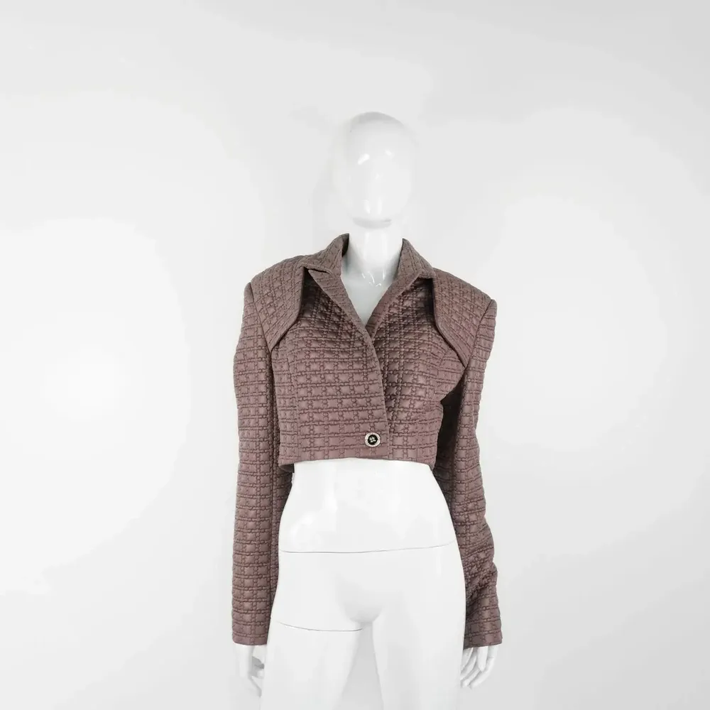 Prêt-à-porter - Blazers CARINA Tobacco Brown (grand motif) - Tobacco Brown (grand motif) - hauteur : 43,50 ; largeur : 45,00 ; durée : 66,00 - MONYER