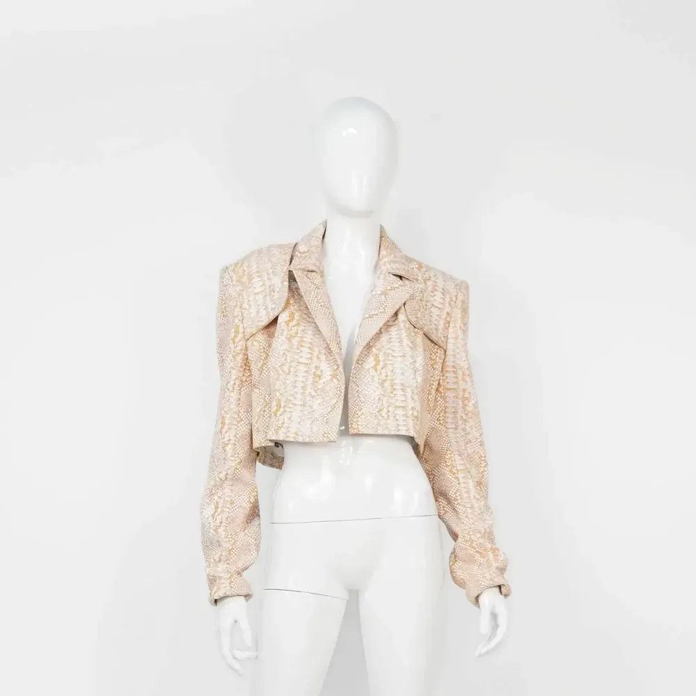 Prêt-à-porter - Blazers CARINA PREMIUM Imprimé serpent orange - Imprimé serpent orange - hauteur : 40,50 ; largeur : 43,00 ; durée : 66,00 - MONYER