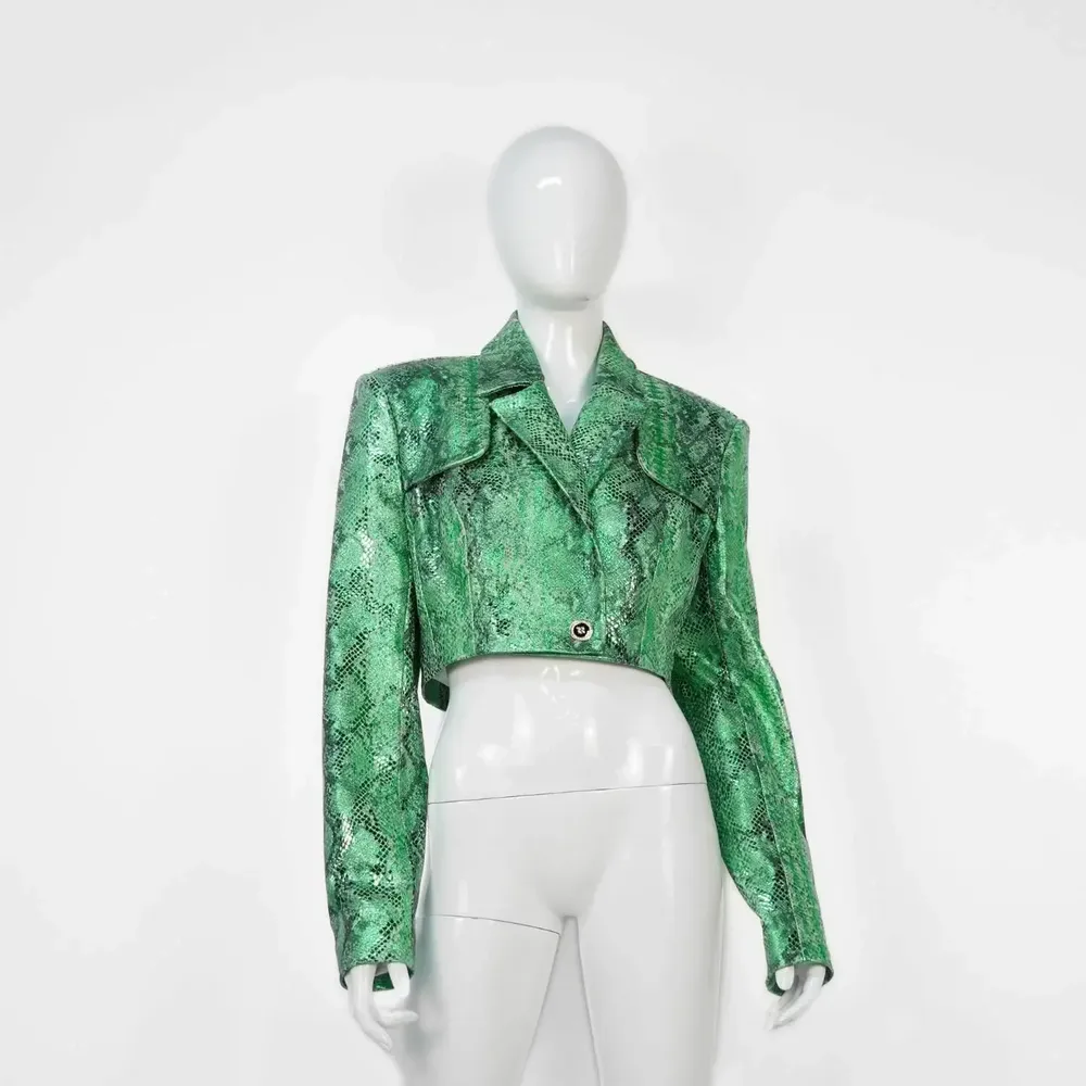 Prêt-à-porter - Blazers CARINA PREMIUM Imprimé serpent vert - Imprimé serpent vert - hauteur : 40,50 ; largeur : 43,00 ; durée : 66,00 - MONYER