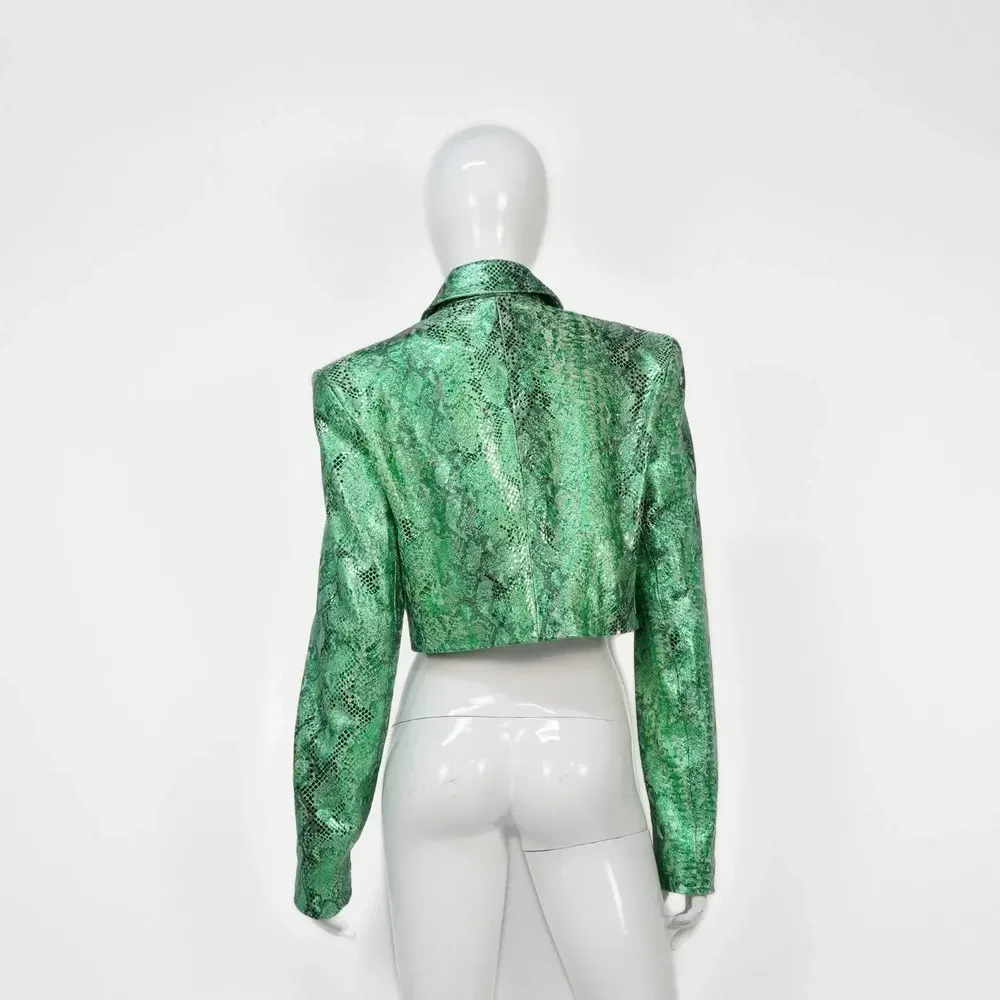 Prêt-à-porter - Blazers CARINA PREMIUM Imprimé serpent vert - Imprimé serpent vert - hauteur : 40,50 ; largeur : 43,00 ; durée : 66,00 - MONYER