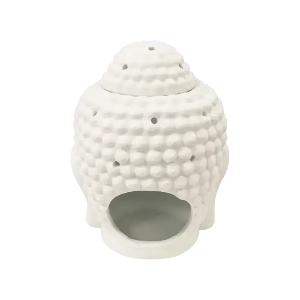 Scents - White Buddha Head Ceramic Oil Burner 14cm - ARABESK