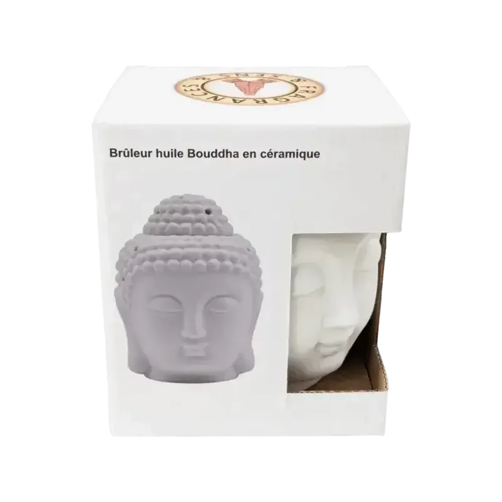 Scents - White Buddha Head Ceramic Oil Burner 14cm - ARABESK