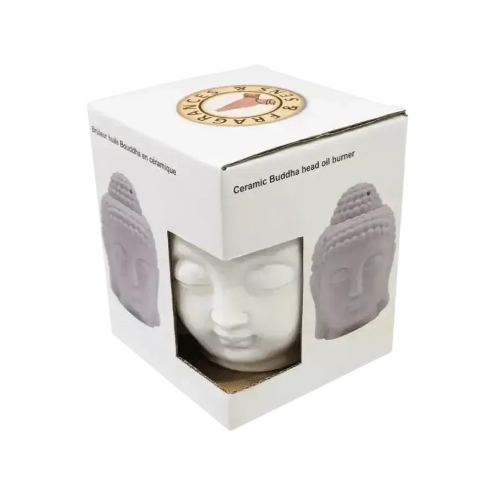 Scents - White Buddha Head Ceramic Oil Burner 14cm - ARABESK