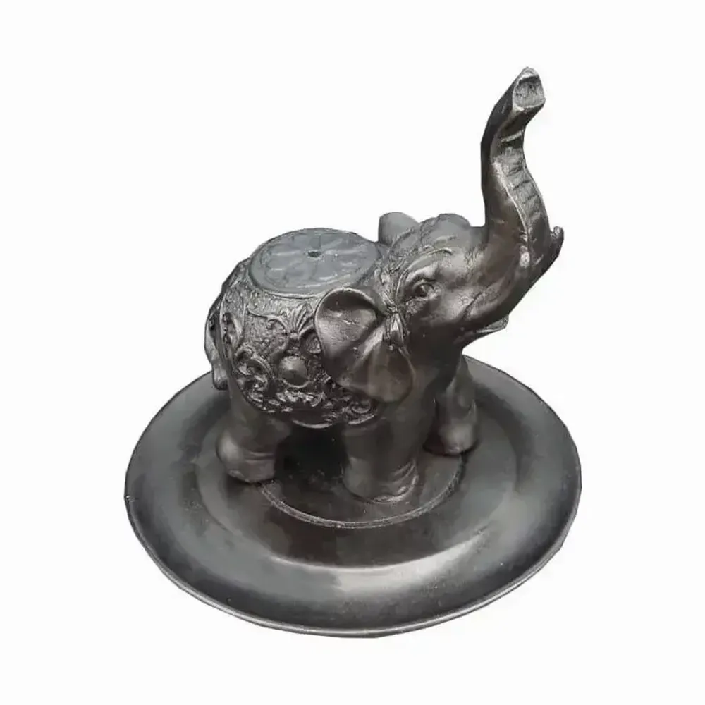 Scents - Incense holder resin elephant round 10cm - ARABESK