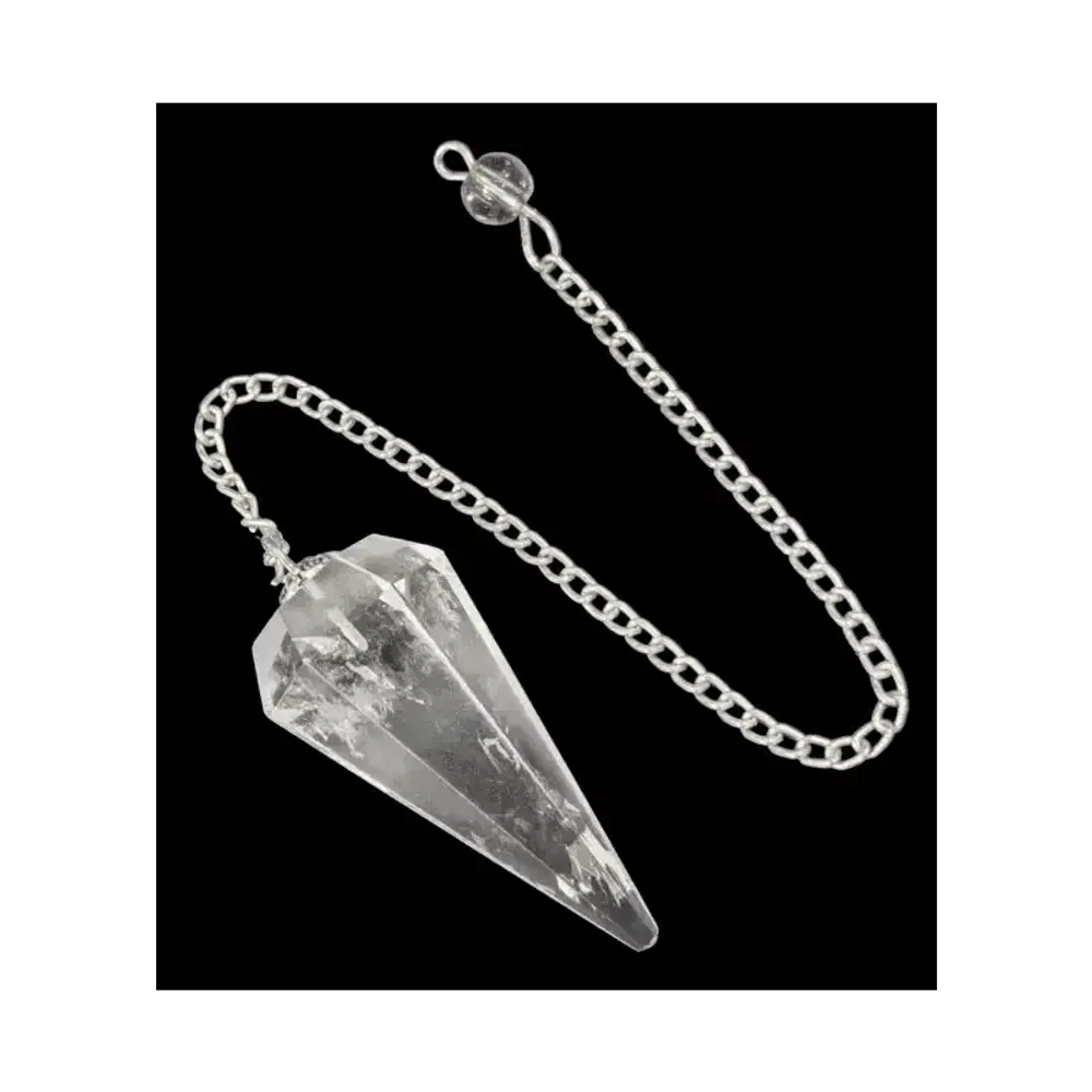 Jewelry - Conical 6-sided Brazilian Rock Crystal Pendulum - ARABESK