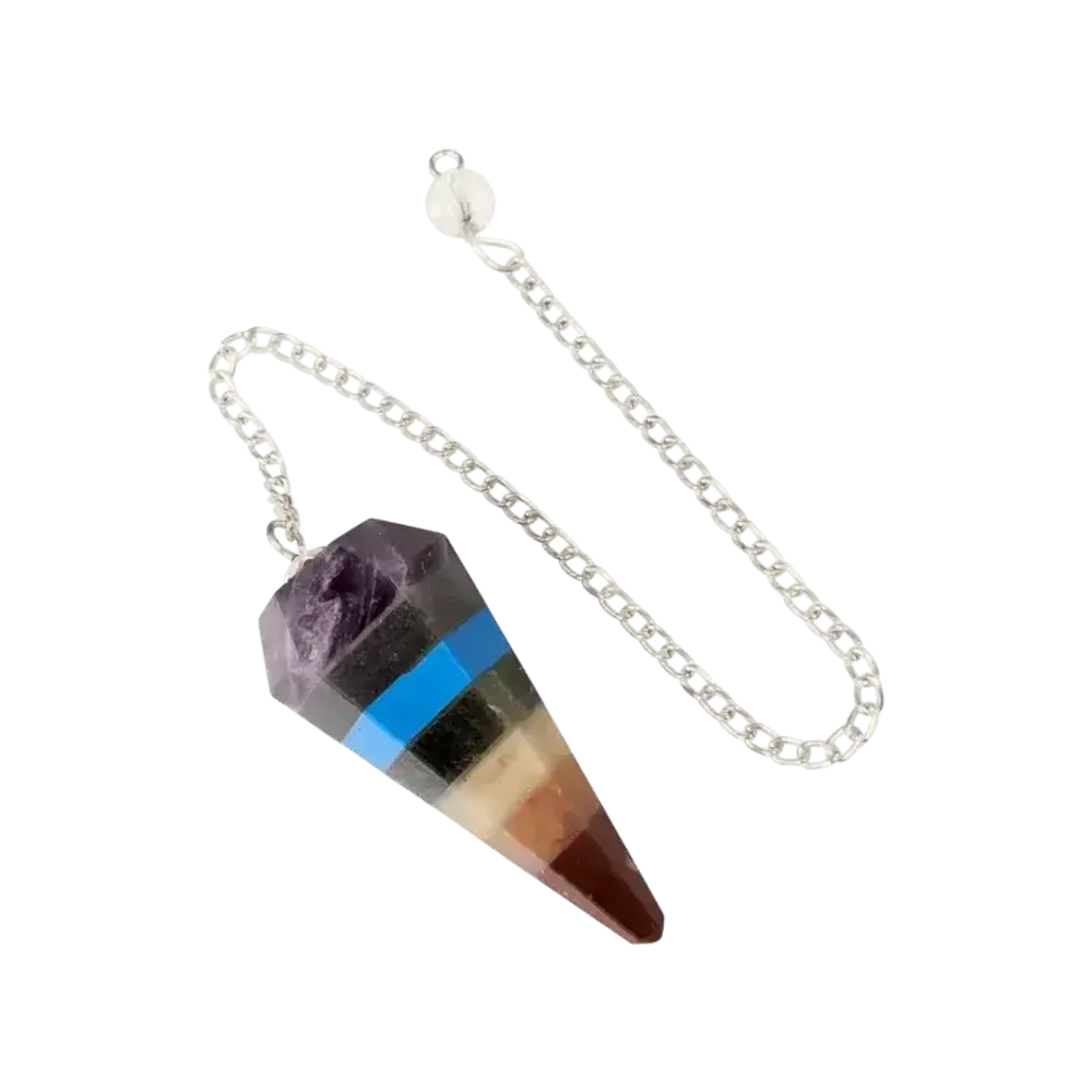 Jewelry - Conical pendulum in 7 chakras 6 faces - ARABESK