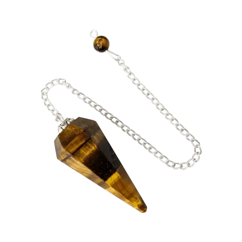 Jewelry - Conical pendulum in Tiger's eye 6 faces - ARABESK