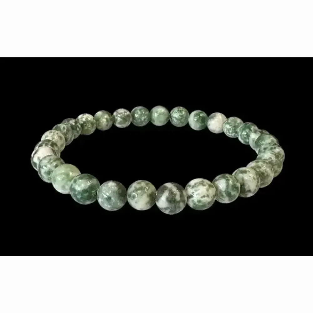 Bracelets - Green jade 6mm pearls bracelet - ARABESK