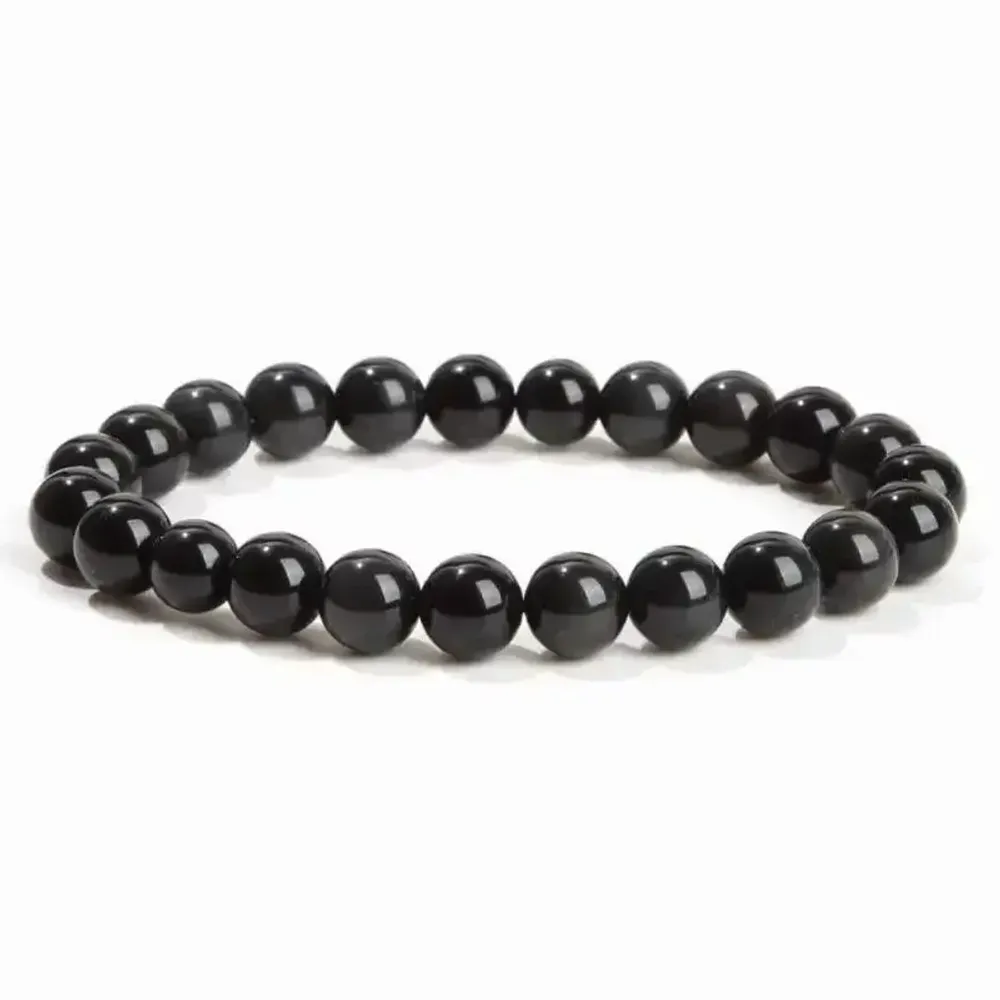 Bracelets - Black Obsidian A pearls bracelet 8mm - ARABESK