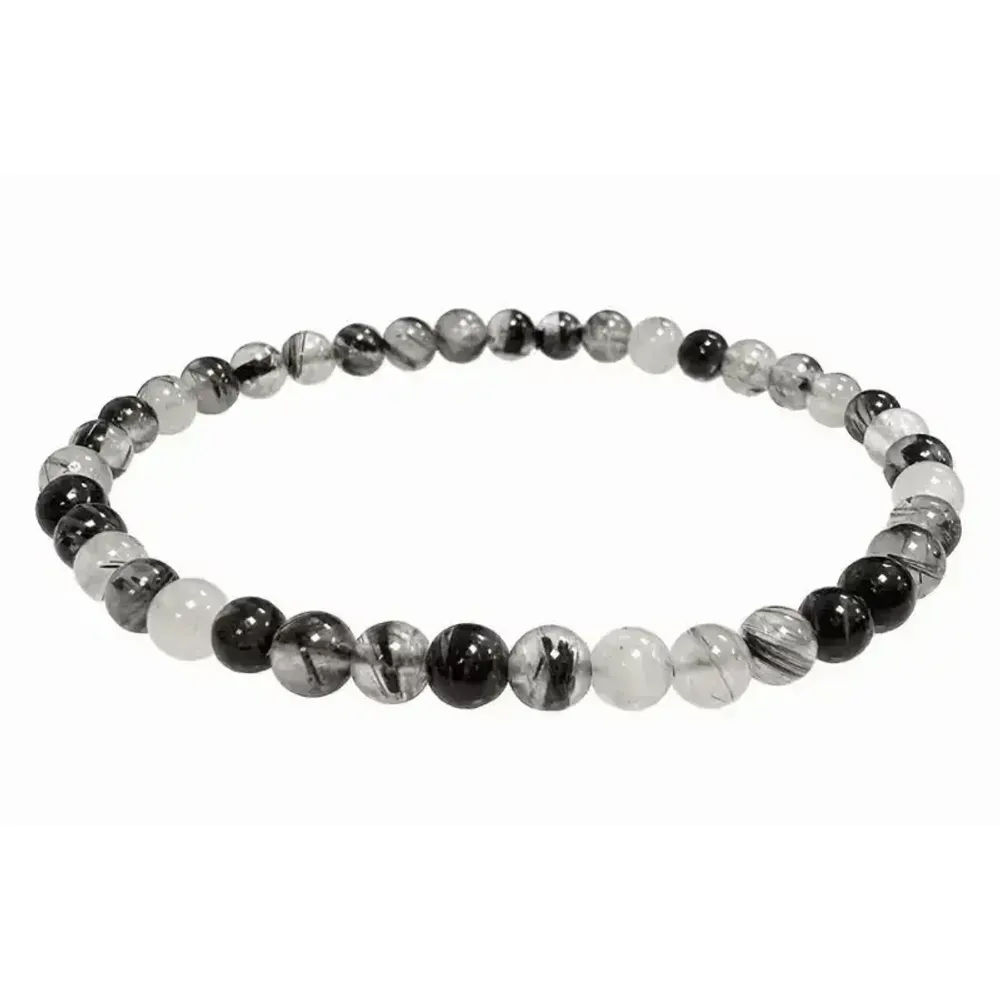 Bracelets - Bracelet Rock crystal Brazil Tourmaline A 4-5mm beads - ARABESK
