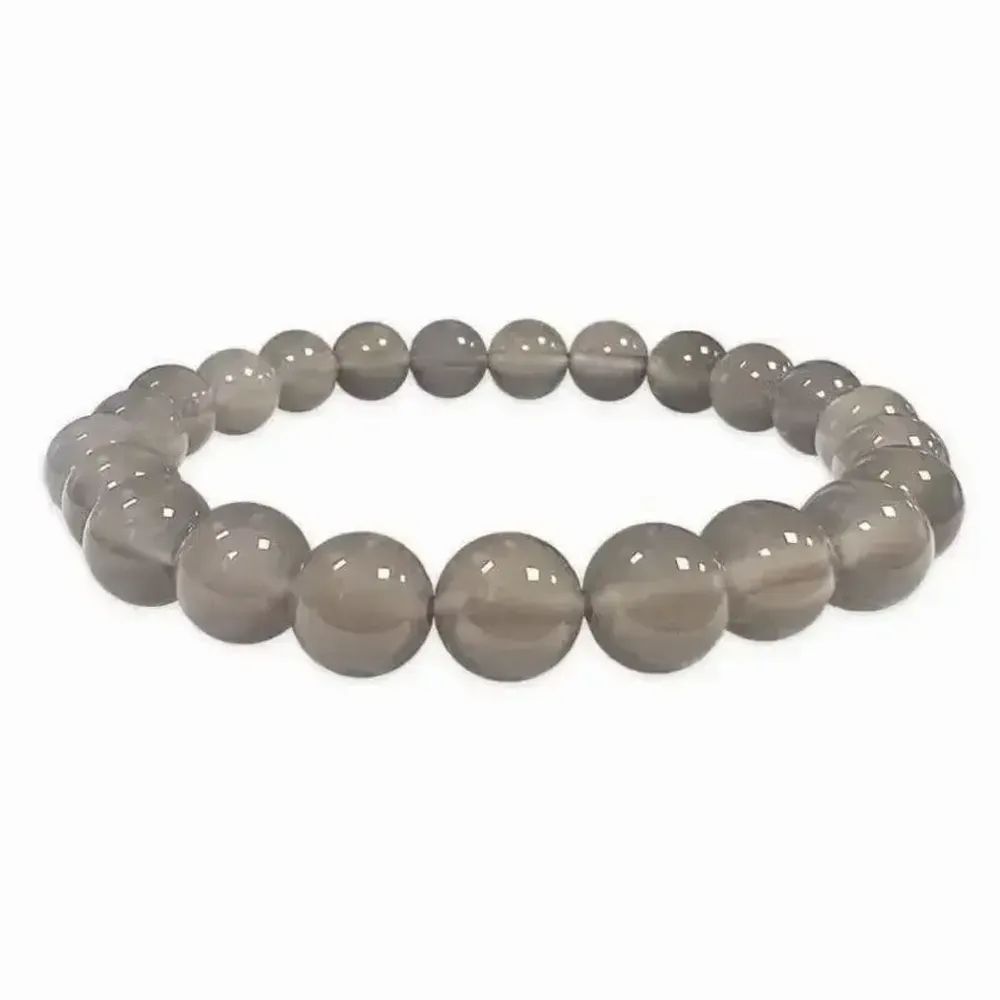 Bracelets - Bracelet Agate Grise A perles 8mm - ARABESK