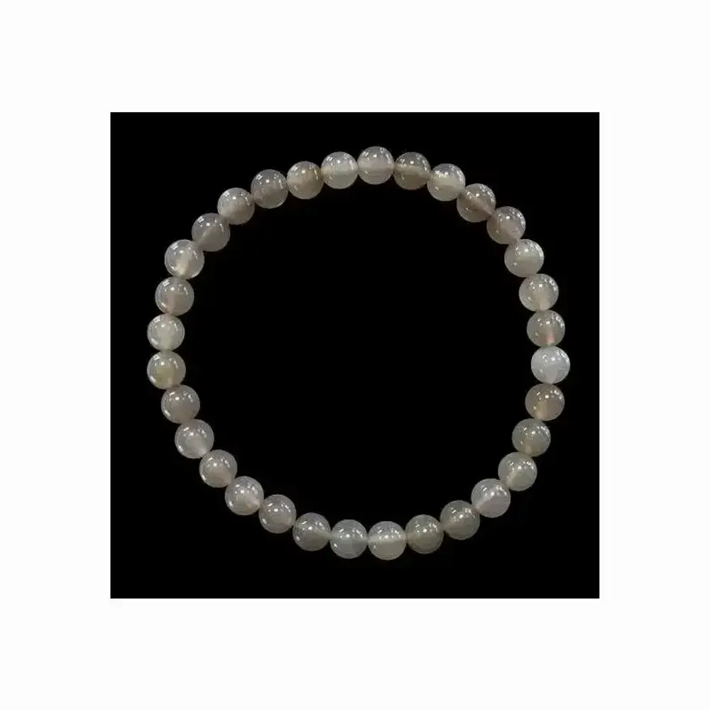 Bracelets - 6mm pearls Grey Agate A bracelet - ARABESK