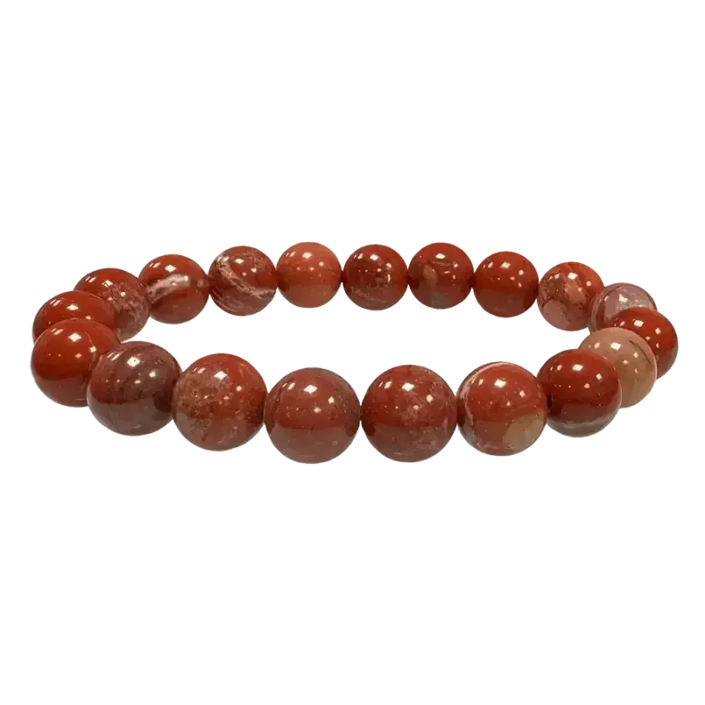 Bracelets - 10mm pearls Red Jasper bracelet - ARABESK
