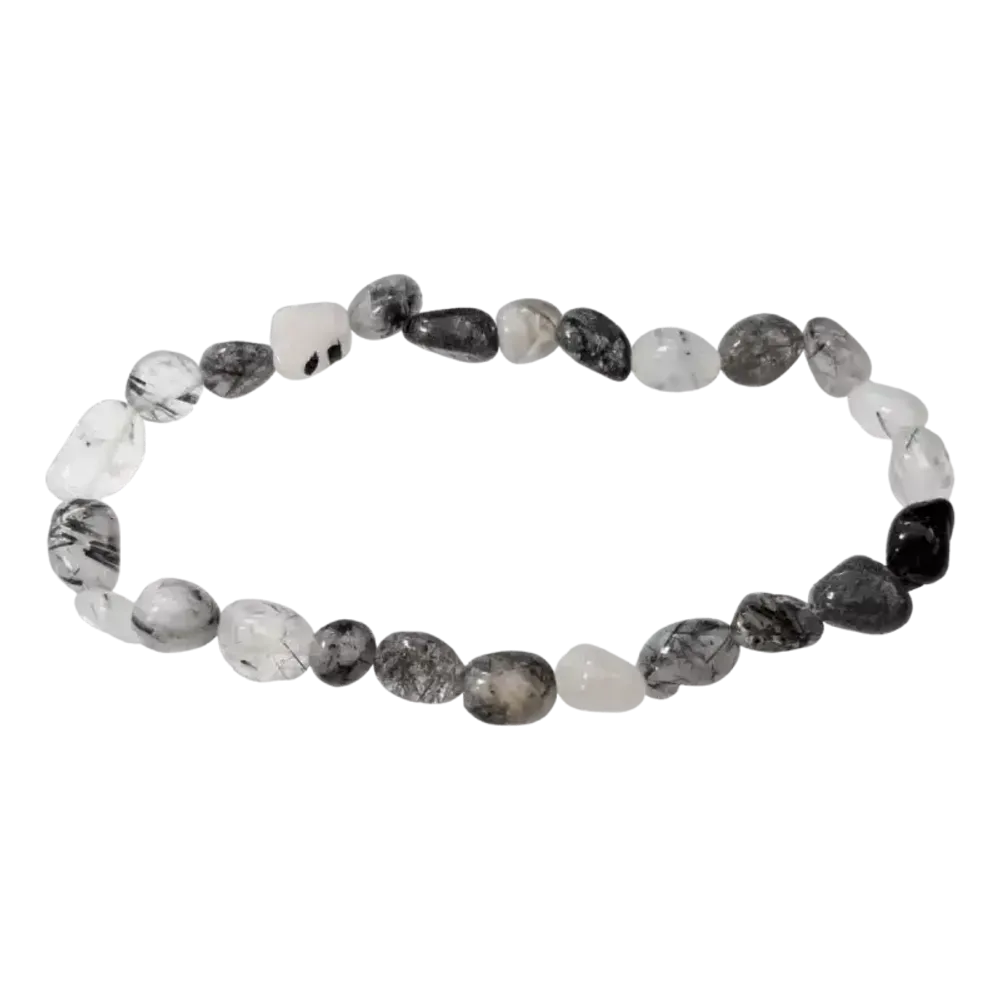 Bracelets - A Tourmaline Rock Crystal Bracelet tumbled stones - ARABESK