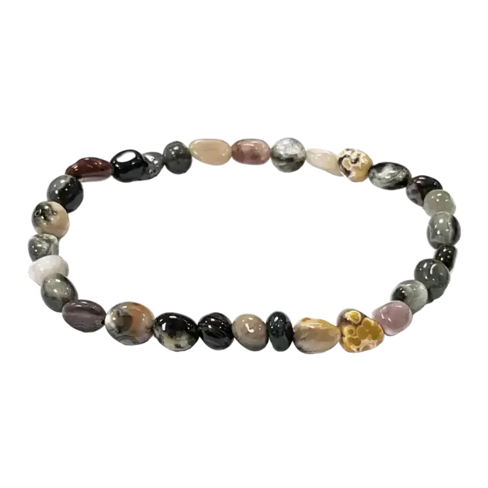 Bracelets - Bracelet Jaspe océan A+ pierres roulées - ARABESK