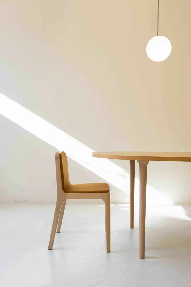 Dining Tables - The Minimalist Modern Cast Table Oval in Ash Wood - MOR