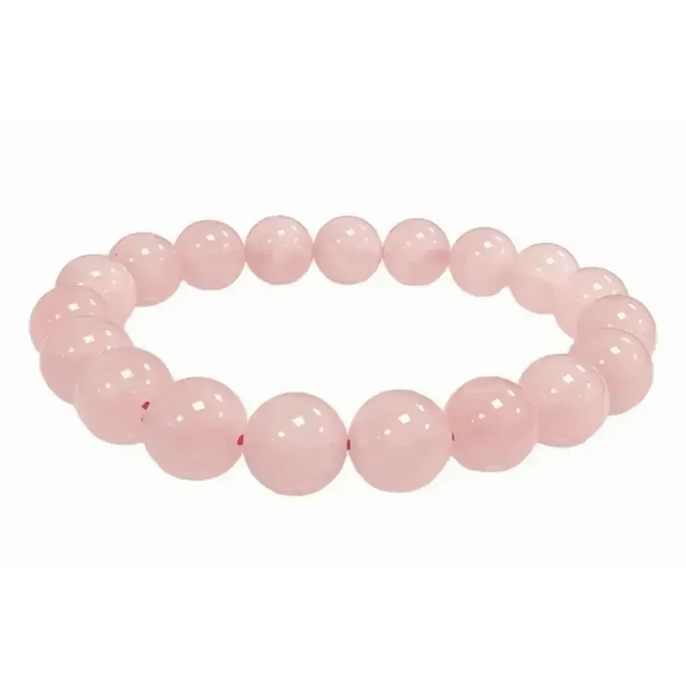 Bracelets - Rose quartz 10mm pearls brace - ARABESK