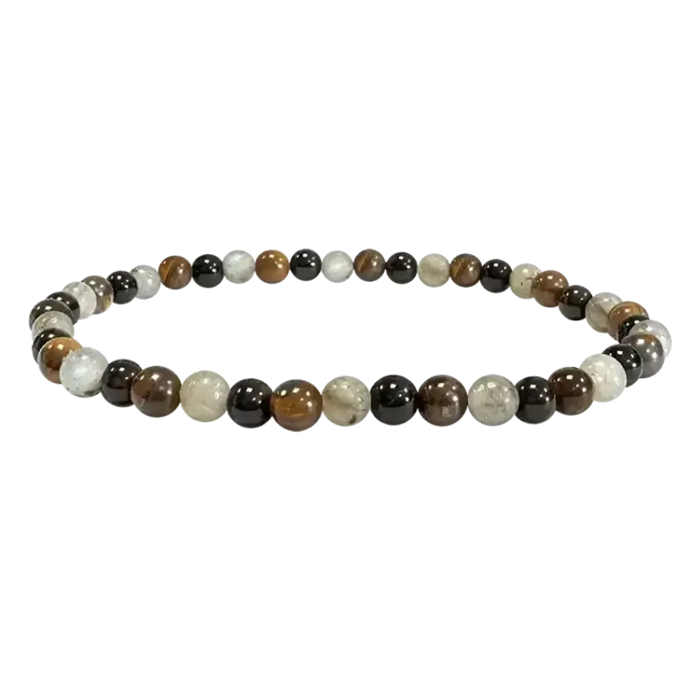 Bracelets - Bracelet Labradorite Oeil de tigre Onyx perles 4mm - ARABESK