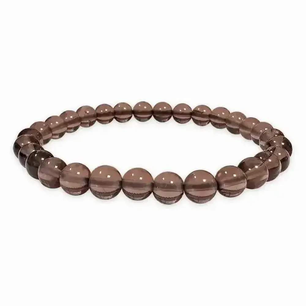 Bracelets - Rock cristal smoked A 6mm pearls bracelet - ARABESK