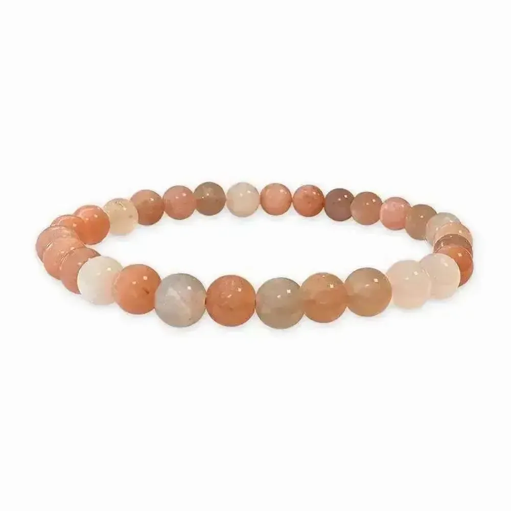 Bracelets - Multicolored Moonstone Bracelet AA beads 6mm - ARABESK