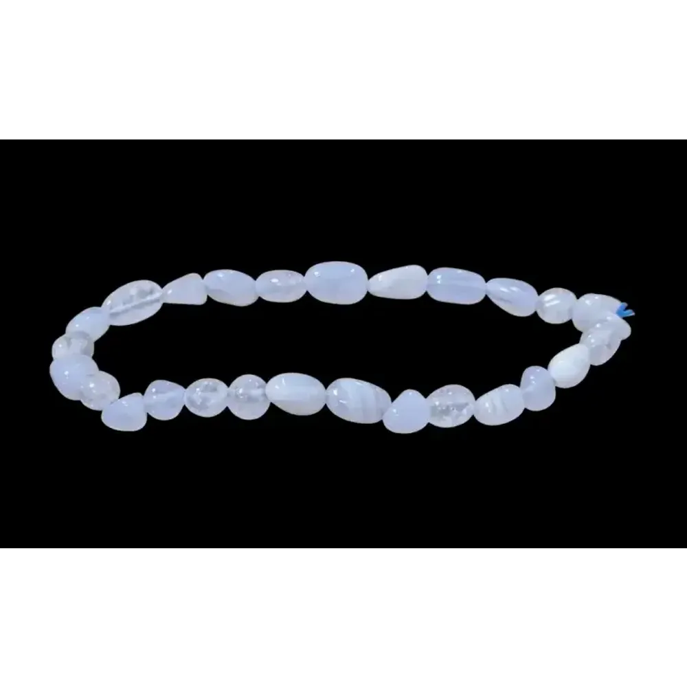 Bracelets - Blue chalcedony A grade tumbled stones bracelet - ARABESK