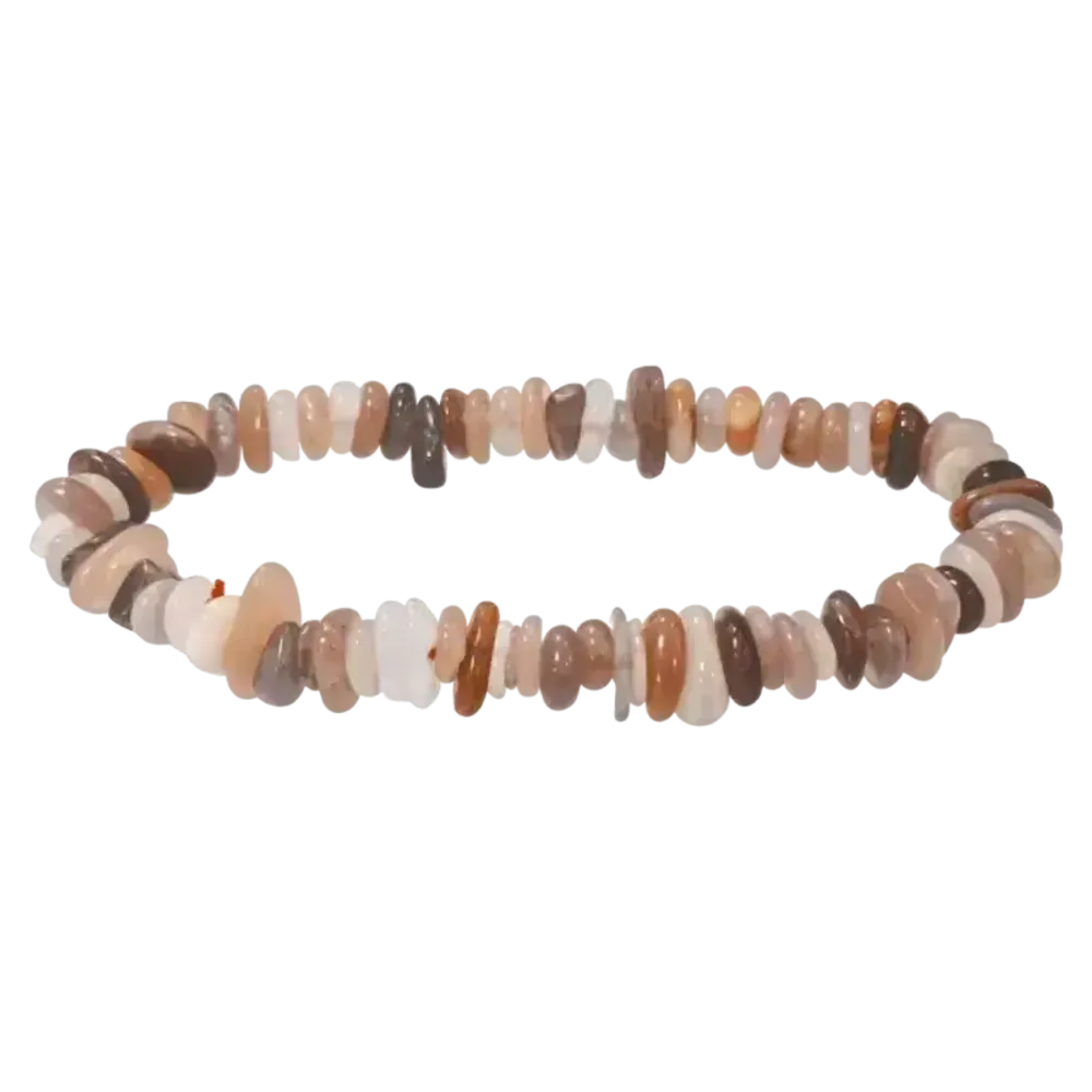 Bracelets - Bracelet pierre de lune adulaire multicolore AA chips 5-8mm 18cm - ARABESK