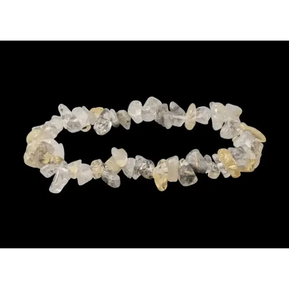 Bracelets - Bracelet Quartz Cristal de Roche Rutile chips - ARABESK