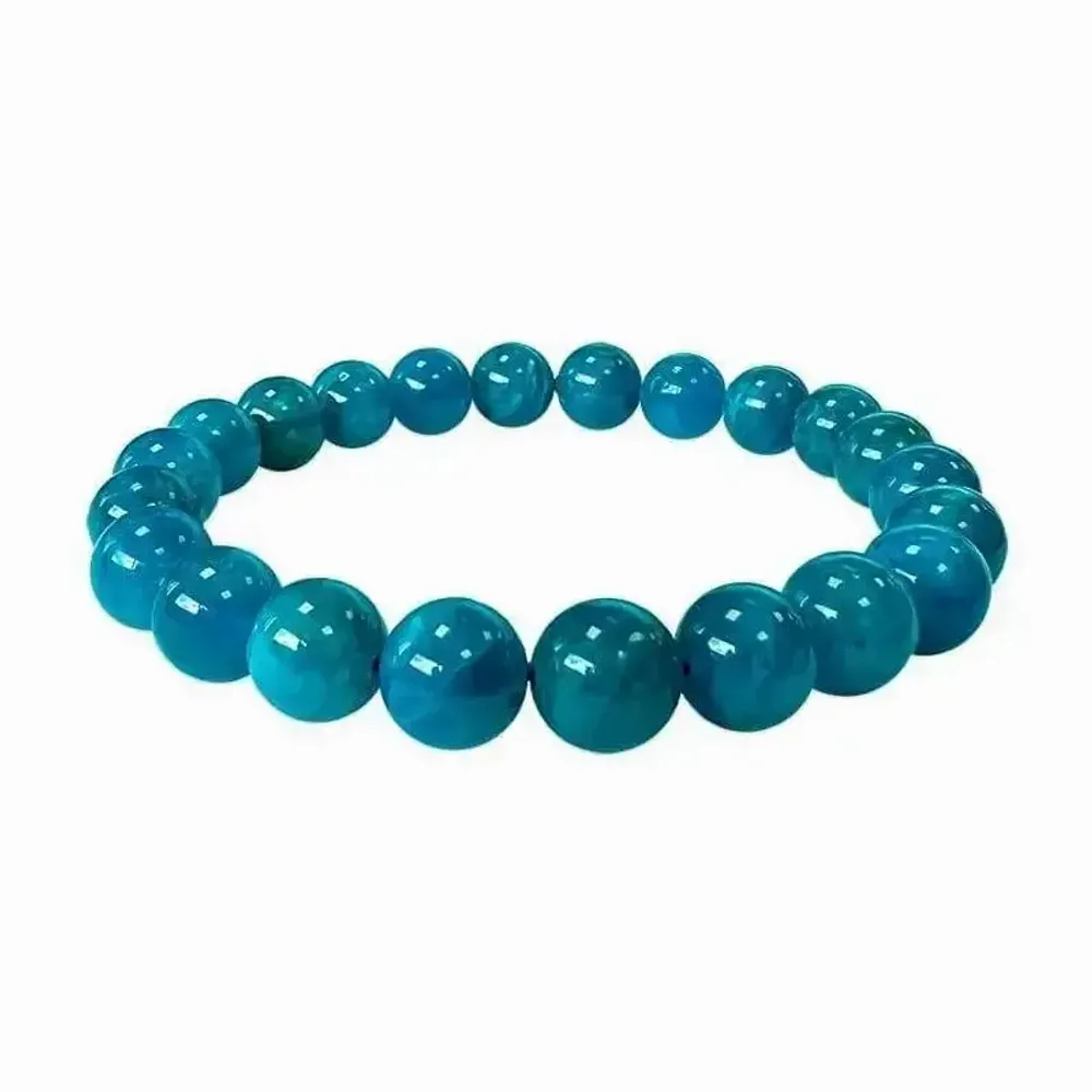 Bracelets - Bracelet Apatite Bleue AA perles 8mm - ARABESK